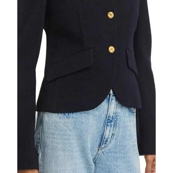 Rag & Bone Slade Cropped Textured Blazer Wool Blend Tailored Fit Blazer Size 4 - Picture 2 of 11